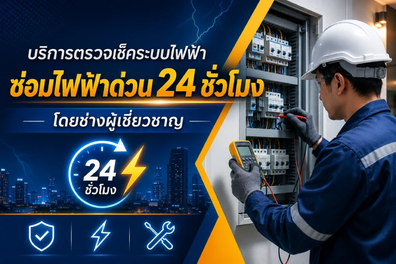 บริการตรวจเช็คระบบไฟฟ้า ซ่อมไฟฟ้าด่วน 24 ชั่วโมง โดยช่างผู้เชี่ยวชาญ