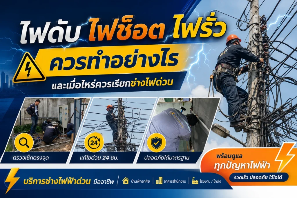 ไฟดับ ไฟช็อต ไฟรั่ว ควรทำอย่างไร และเมื่อไหร่ควรเรียกช่างไฟด่วน